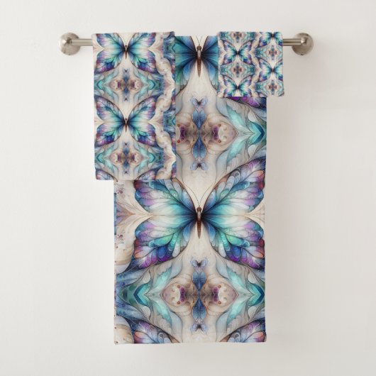 Farbige abstrakte Schmetterlingskonstruktion Badhandtuch Set (Insitu)