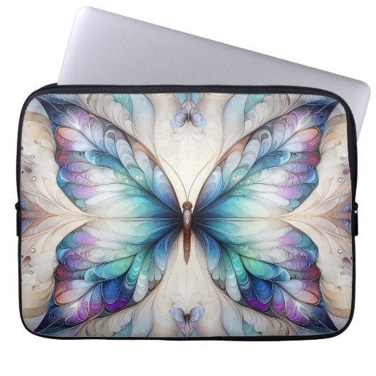 Farbige abstrakte Schmetterlingskonstruktion Laptopschutzhülle (Vorderseite)