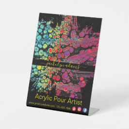 Farbige Abstrakte Social Media Business Info Sockelschild