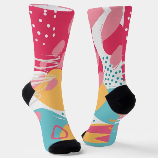 Farbige Abstrakte Socken (Gewinkelt)
