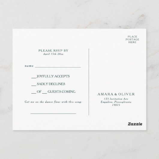 Farbige Abstrakte Song-Anfrage UAWG Postkarte (Rückseite)