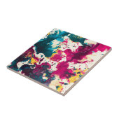 Farbige Abstrakte Spritzer Paint Aquamarin und Mag Fliese (Seite)