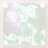 Farbige Abstrakte Spritzer Paint Green und Lila Glasuntersetzer (Rückseite)