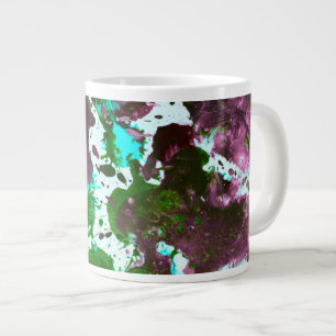 Farbige Abstrakte Spritzer Paint Green und Lila Jumbo-Tasse