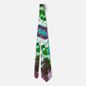 Farbige Abstrakte Spritzer Paint Green und Lila Krawatte (Rückseite)