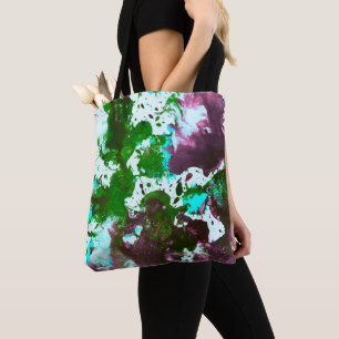 Farbige Abstrakte Spritzer Paint Green und Lila Tasche