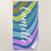 Farbige Abstrakte Squiggle-Wirbel Personalisiert Strandtuch (Vorderseite)