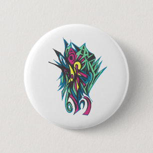 Farbige abstrakte Stammes-Tattoo-Kunst Button