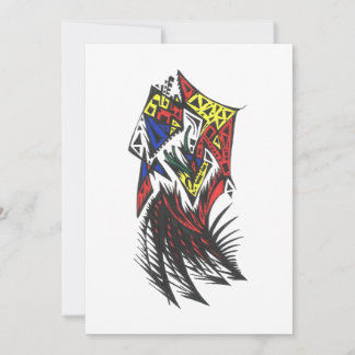 Farbige abstrakte Stammes-Tattoo-Kunst Dimensionen Dankeskarte