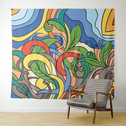 Farbige Abstrakte Strandvektor-Illustration Wandteppich (Beispiel (Horizontal))