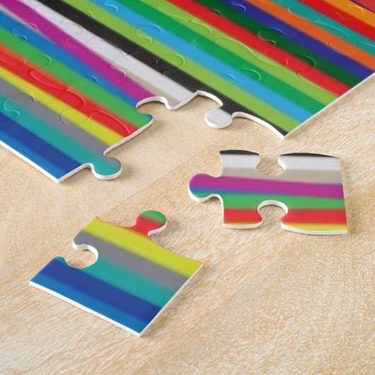 Farbige abstrakte Streifen Design jugendliche Stof Puzzle (Seite)