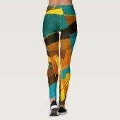 Farbige Abstrakte Streifen: Farbige Textur Leggings (Rückseite)