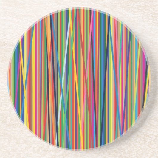 Farbige abstrakte Streifen Getränkeuntersetzer (Vorne)