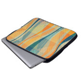 Farbige Abstrakte Streifen Laptopschutzhülle (Vorne Knopf)