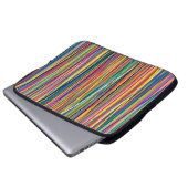 Farbige abstrakte Streifen Laptopschutzhülle (Vorne Knopf)