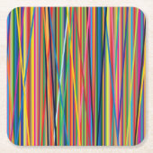 Farbige abstrakte Streifen Rechteckiger Pappuntersetzer (Vorderseite)