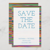 Farbige abstrakte Streifen Save the Date (Vorne/Hinten)