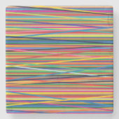Farbige abstrakte Streifen Steinuntersetzer (Vorderseite)