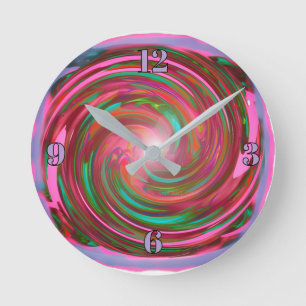 Farbige, Abstrakte Swirl-Design-Uhr Runde Wanduhr