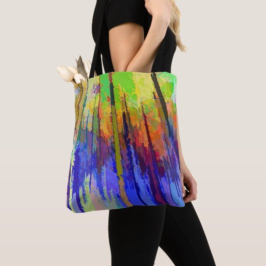 Farbige Abstrakte Tasche mit Überdruck (Von Nahem)