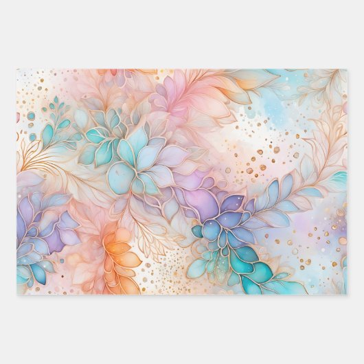 Farbige Abstrakte Tinte Art Wrapping Paper Sheets Geschenkpapier Set (Vorderseite 2)