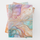 Farbige Abstrakte Tinte Art Wrapping Paper Sheets Geschenkpapier Set (Beispiel)