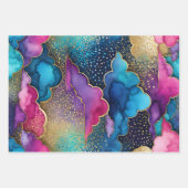 Farbige Abstrakte Tinte Art Wrapping Paper Sheets Geschenkpapier Set (Vorderseite 2)