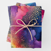 Farbige Abstrakte Tinte Art Wrapping Paper Sheets Geschenkpapier Set