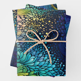 Farbige Abstrakte Tinte Art Wrapping Paper Sheets Geschenkpapier Set