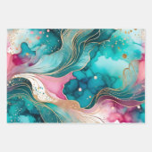 Farbige Abstrakte Tinte Art Wrapping Paper Sheets Geschenkpapier Set (Vorderseite 2)