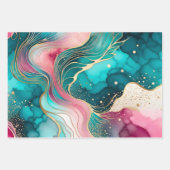 Farbige Abstrakte Tinte Art Wrapping Paper Sheets Geschenkpapier Set (Vorderseite)