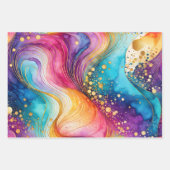 Farbige Abstrakte Tinte Art Wrapping Paper Sheets Geschenkpapier Set (Vorderseite 3)