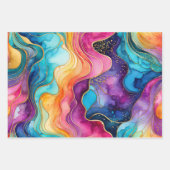 Farbige Abstrakte Tinte Art Wrapping Paper Sheets Geschenkpapier Set (Vorderseite 2)