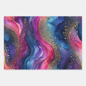 Farbige Abstrakte Tinte Art Wrapping Paper Sheets Geschenkpapier Set (Vorderseite 3)