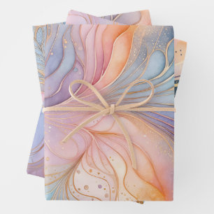 Farbige Abstrakte Tinte Art Wrapping Paper Sheets Geschenkpapier Set