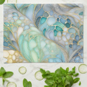 Farbige Abstrakte Tinte Kunst, Küche Handtuch (Gefaltet)