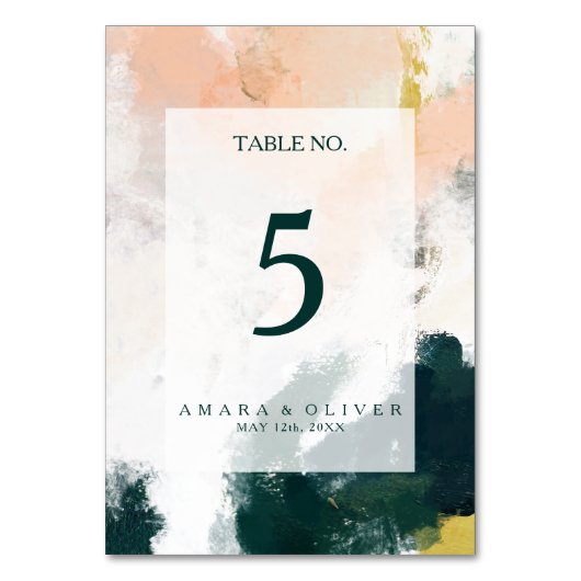 Farbige Abstrakte Tischnummer (Vorderseite)