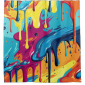 Farbige Abstrakte Tropfen (14) Duschvorhang (Vorderseite)