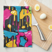 Farbige Abstrakte Tropfen (1) Geschirrtuch (Viertel Falte)