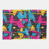 Farbige Abstrakte Tropfen (1) Geschirrtuch (Horizontal)