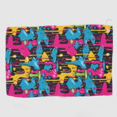 Farbige Abstrakte Tropfen (1) Golfhandtuch (Horizontal)