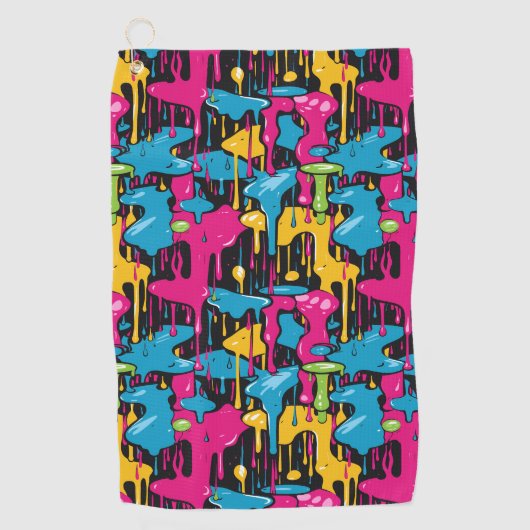 Farbige Abstrakte Tropfen (1) Golfhandtuch (Vorderseite)