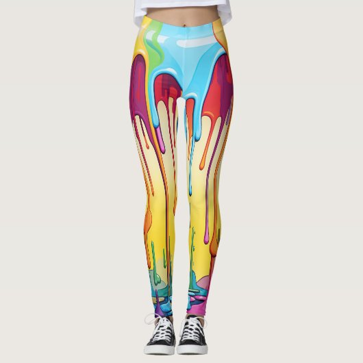 Farbige Abstrakte Tropfen (29) Leggings (Vorderseite)