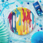 Farbige Abstrakte Tropfen (3) Pappteller (Party)