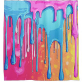 Farbige Abstrakte Tropfen (4) Duschvorhang (Vorderseite)