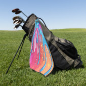 Farbige Abstrakte Tropfen (4) Golfhandtuch (Gras)