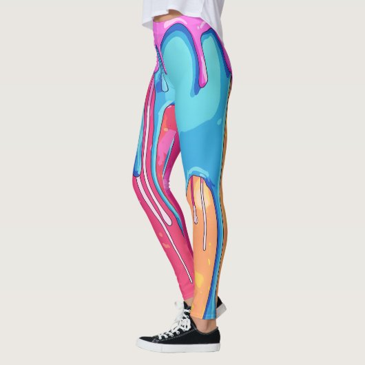 Farbige Abstrakte Tropfen (4) Leggings (Links)