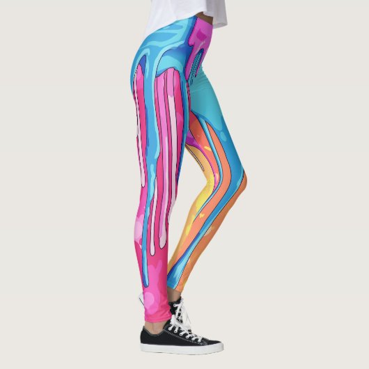 Farbige Abstrakte Tropfen (4) Leggings (Rechts)