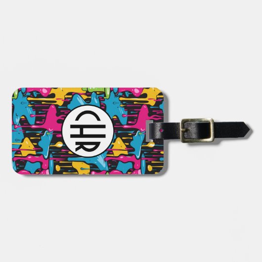 Farbige Abstrakte Tropfen (7) Gepäckanhänger (Vorderseite horizontal)