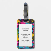 Farbige Abstrakte Tropfen (7) Gepäckanhänger (Rückseite vertikal)